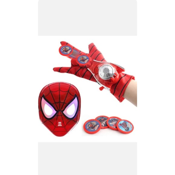 Spider-Man Light Up Mask & Gloves Blaster Set Halloween/Dress Up Shooter Marvel - Picture 1 of 7